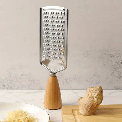 Spacn Premium Stainless Steel Handheld Food Grater with Non-Slip Handle - Multi-Functional Zester for Citrus, Cheese, Ginger, and Garlic