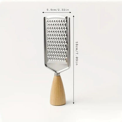Spacn Premium Stainless Steel Handheld Food Grater with Non-Slip Handle - Multi-Functional Zester for Citrus, Cheese, Ginger, and Garlic