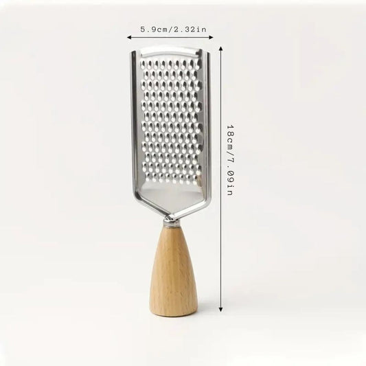 Spacn Premium Stainless Steel Handheld Food Grater with Non-Slip Handle - Multi-Functional Zester for Citrus, Cheese, Ginger, and Garlic