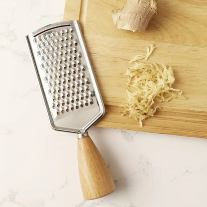 Spacn Premium Stainless Steel Handheld Food Grater with Non-Slip Handle - Multi-Functional Zester for Citrus, Cheese, Ginger, and Garlic