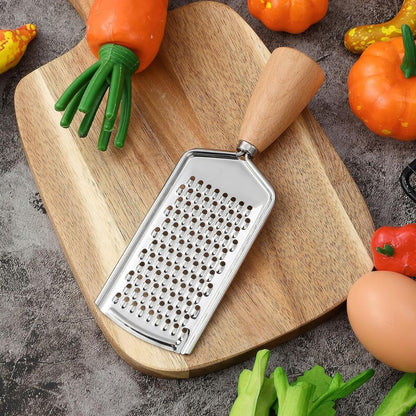 Spacn Premium Stainless Steel Handheld Food Grater with Non-Slip Handle - Multi-Functional Zester for Citrus, Cheese, Ginger, and Garlic